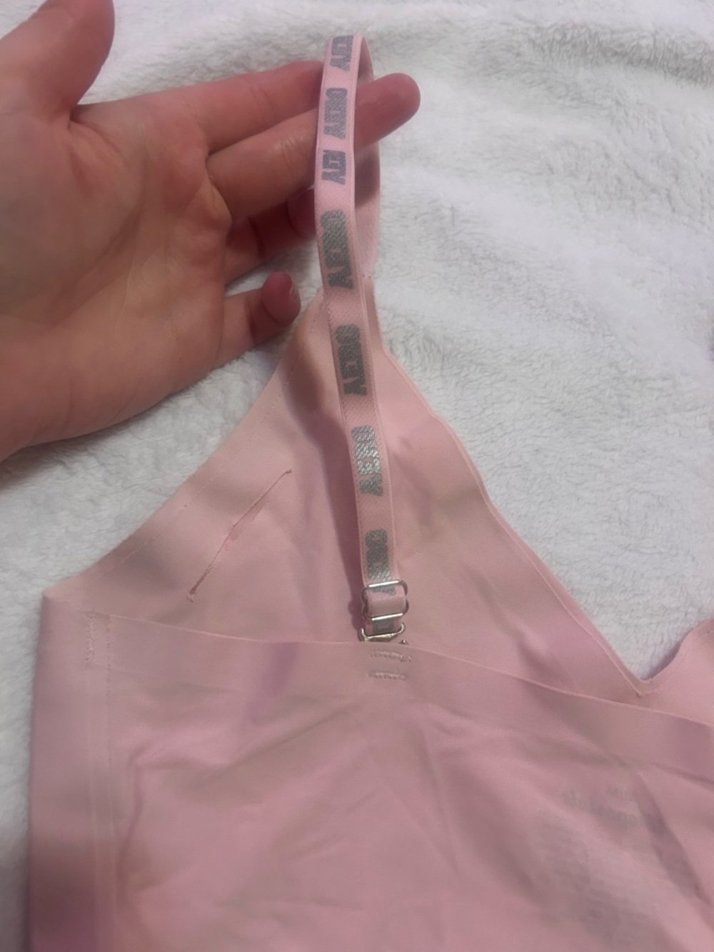 🩵3/$18🩵 Aeropostale Blush Pink Bralette with bright neon '87' cute y2k Graphic - Picture 2 of 5